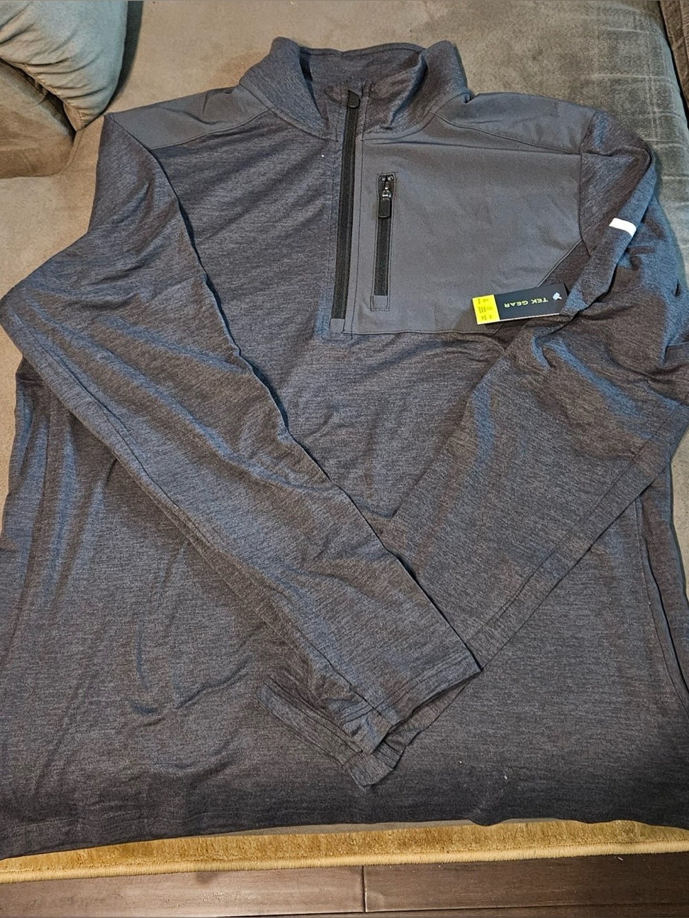 Tek Gear Large Men's Dark Gray Half-Zip Performance Jacket